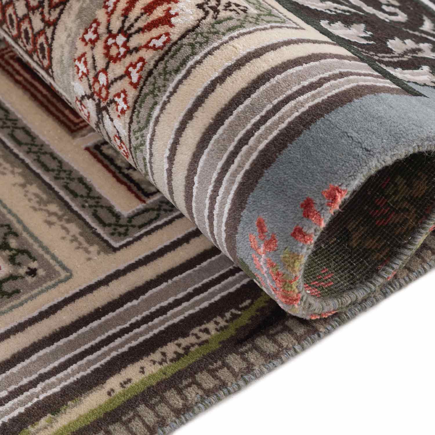 Mughal Gardens Hand Knotted Woollen And Viscose Rug By Anita Dalmia