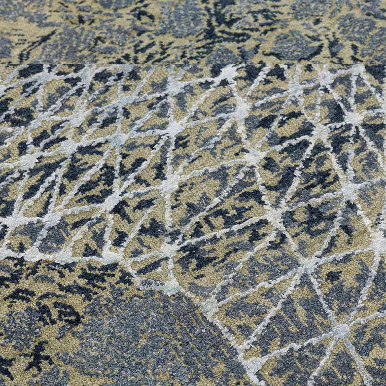 Muddle Hand Knotted Woollen And Viscose Rug