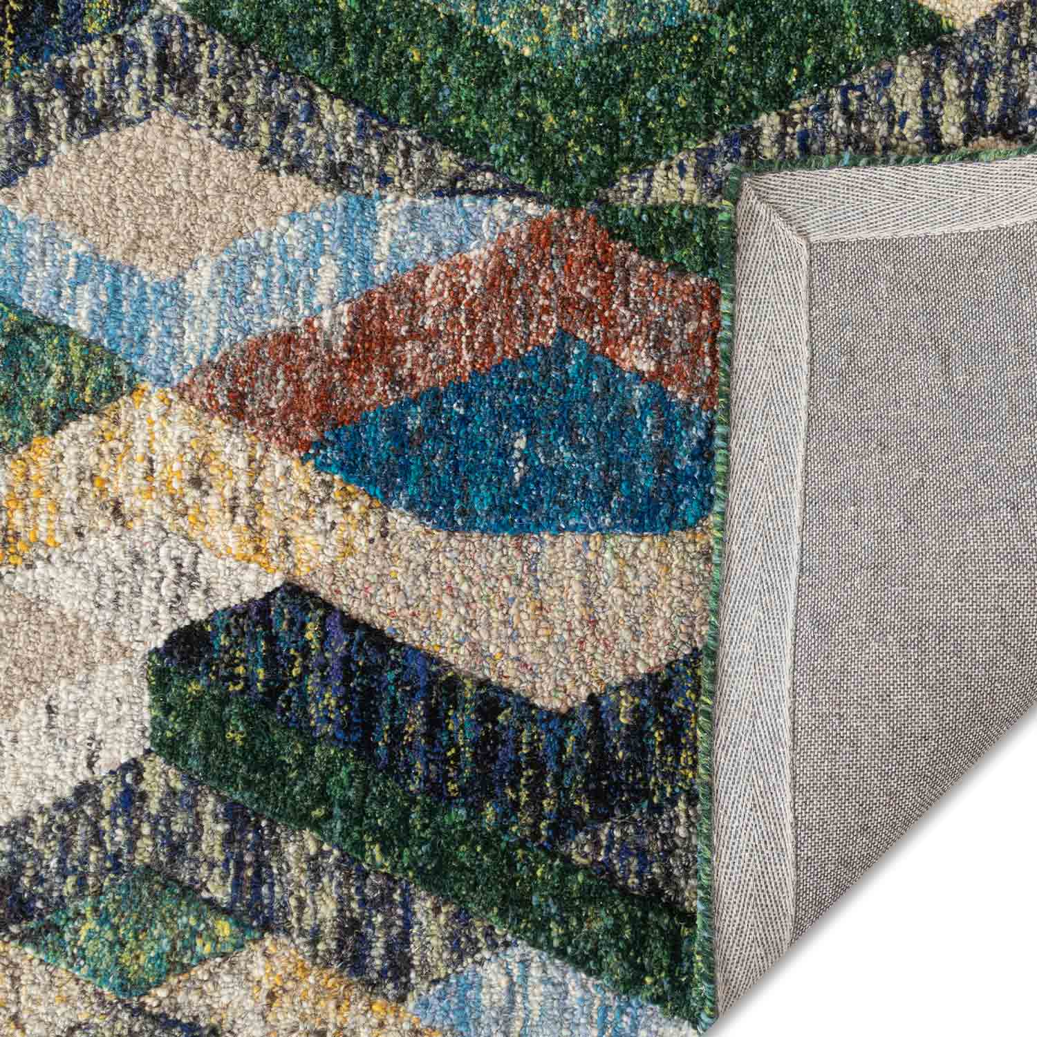 Pitagora Peacork Hand Tufted Woollen Rug By Mariella Ienna