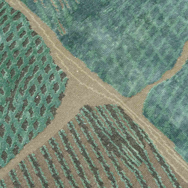 Vena Tera Hand Knotted Woollen And Viscose Rug