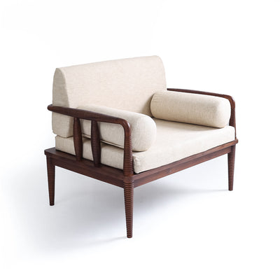 Woodsdown Teak Single Seater Sofa with Wooden Piers