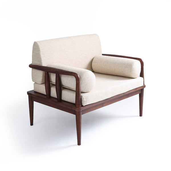 Woodsdown Teak Single Seater Sofa with Wooden Piers