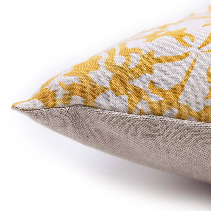 Daisy Block Printed Cotton Cushion Cover