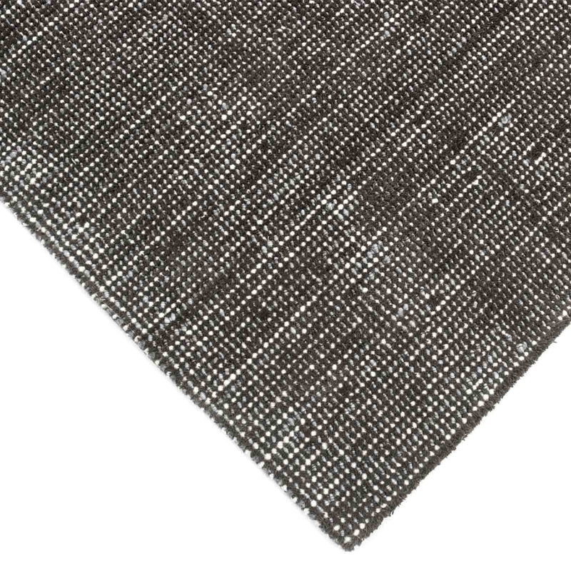 Charcoal Handloom Woollen And Polyester Rug