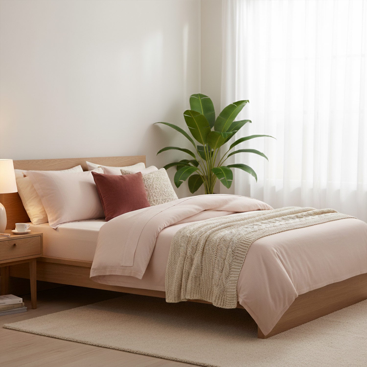 Rose Linen Duvet Cover Set