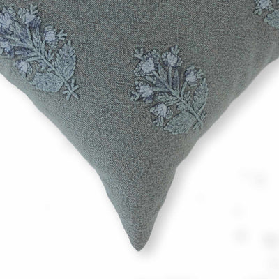 Sapling Cotton Embroidered Lumbar Cushion Cover