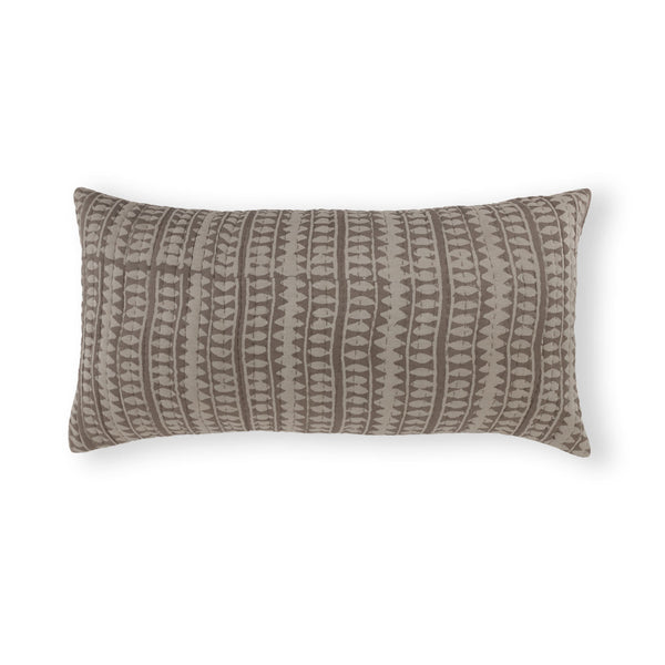 Ruva Cotton Dabu Printed and Quilted Lumbar Cushion Cover