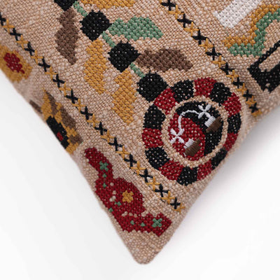 Ziba Embroidered Multicolored Cushion Cover