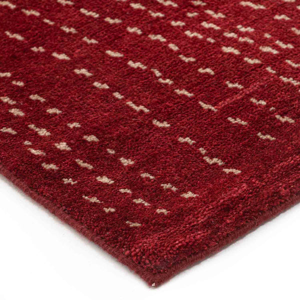 Matt-maroon Hand Knotted Woollen and Cotton Rug By Abraham & Thakore