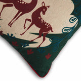 Santa'S Ride Digital Printed & Embroidered Cotton Cushion Cover