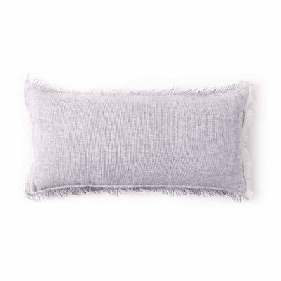 Ash Linen Chambray Lumbar Cushion Cover