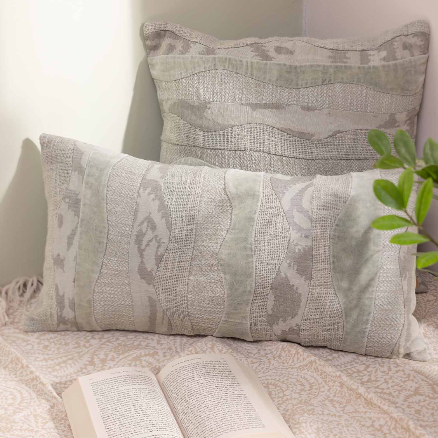 Cotton multi textured Variant Lumber Cushion Cover