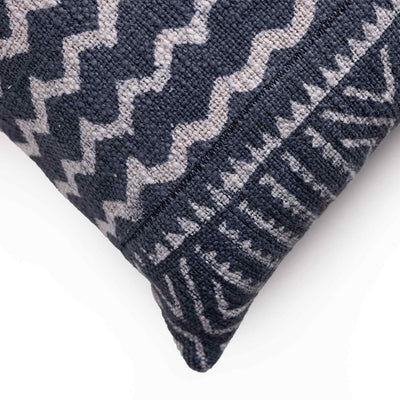 Baali Cotton Slub Dabu Block Printed Cushion Cover