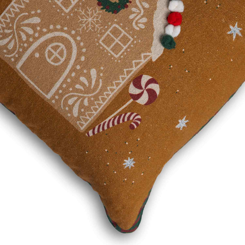 Gingerbread Gingerbread Digital Printed Cotton Linen Cushion Cover