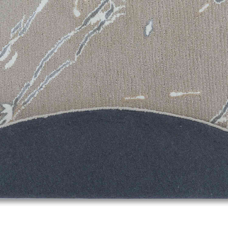 Slate Woollen And Cotton Round Rug