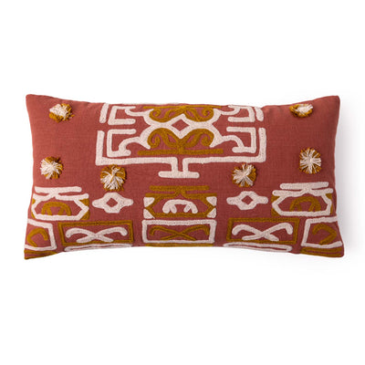 Masai Ari Embroidered Lumbar Cushion Cover