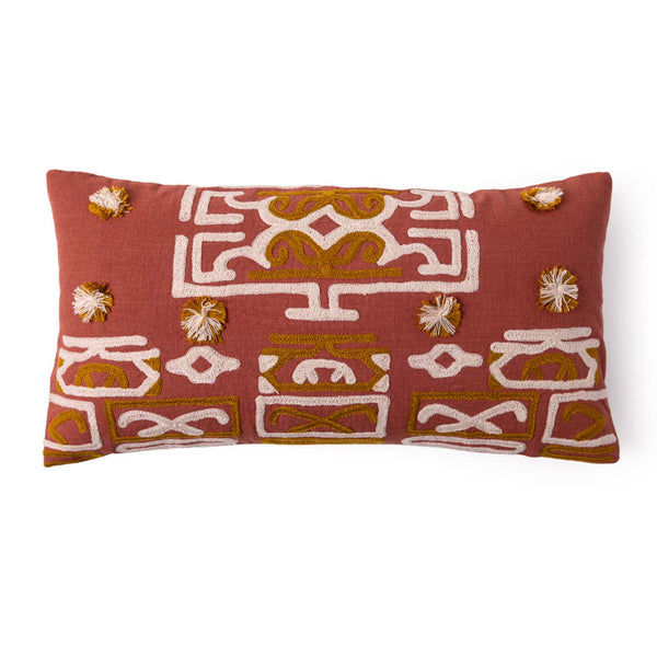 Masai Ari Embroidered Lumbar Cushion Cover