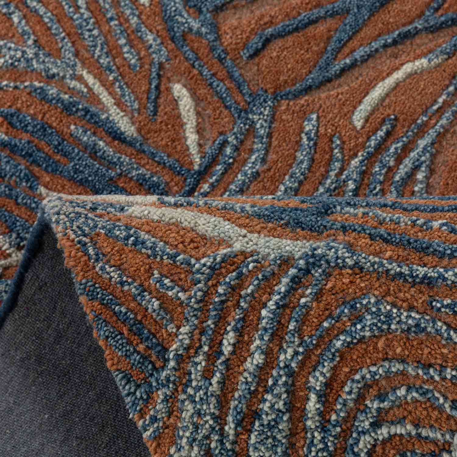 Deep Coral Hand Tufted Woollen And Viscose Rug