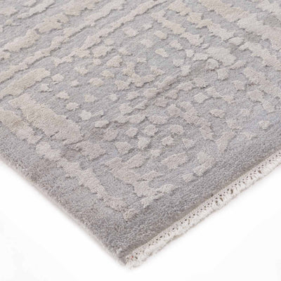 Slate Hand Knotted Woollen And Silk  Rug