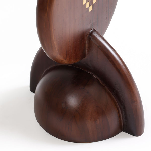 Axis Teak Side Table with Carrara Marble Top