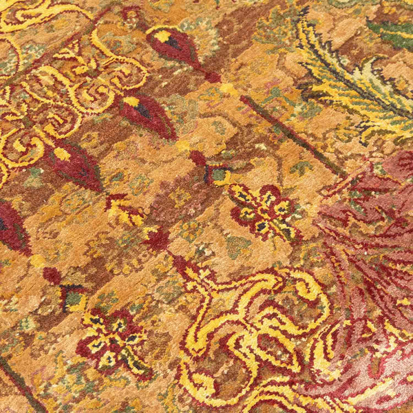 Citrine light Hand Knotted Woollen And Viscose Rug By Smitha Zachariah
