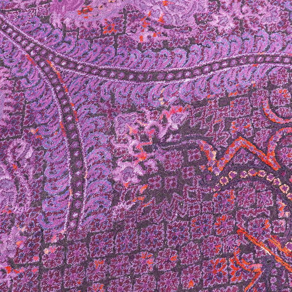 Amethyst Floral Hand Knotted Woollen And Viscose Rug By Smitha Zachariah