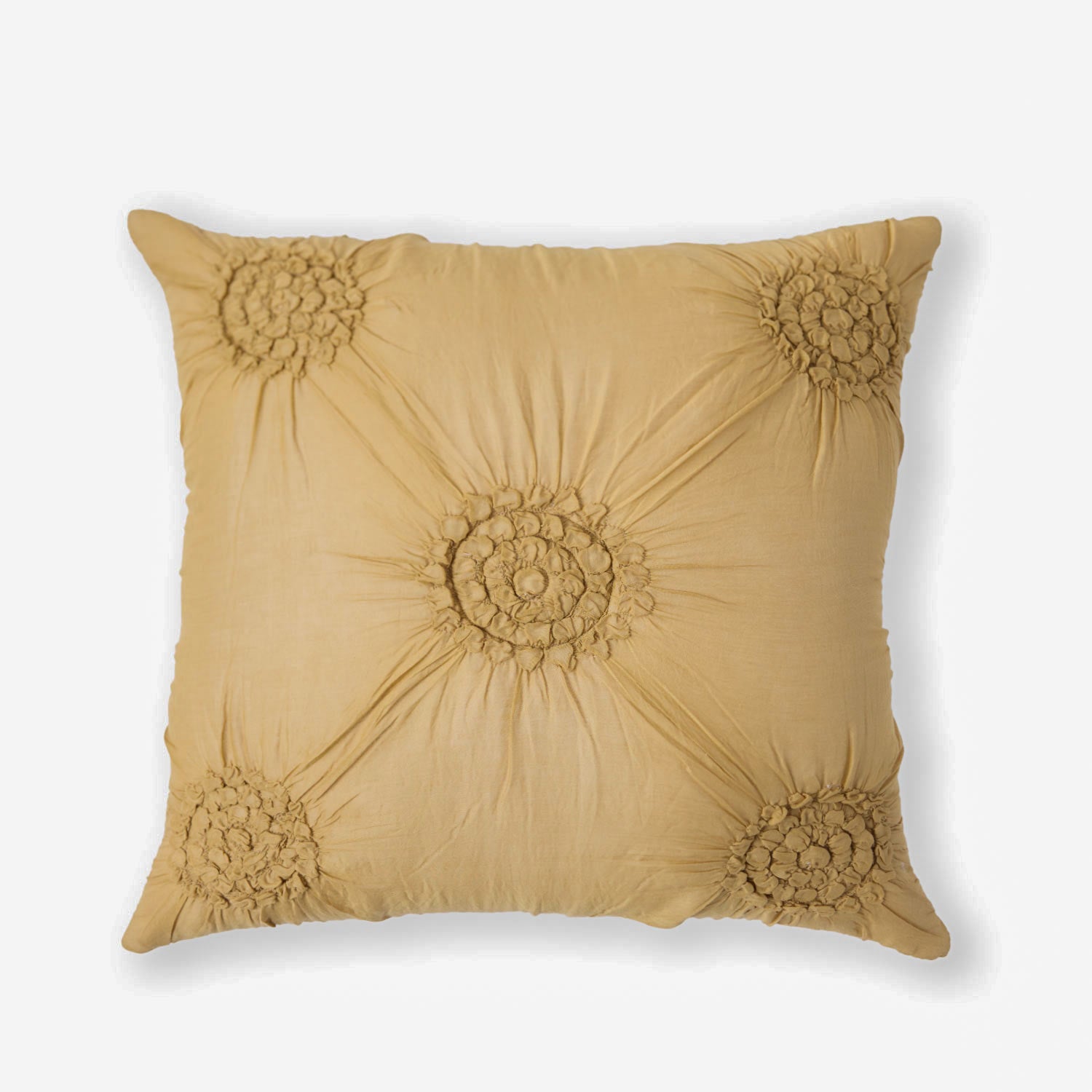 Cotton Hand Quilted Shibori Textured Petara Cushion Cover