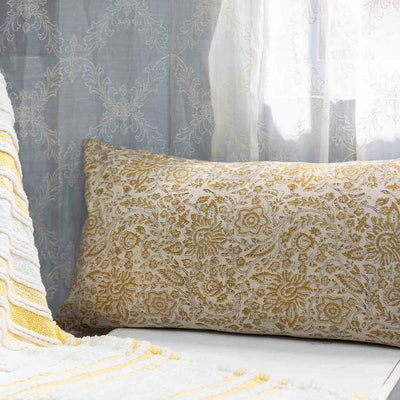Maya Linen Digital Printed Lumbar Cushion Cover