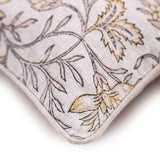 Flora Block Printed Cotton Cushion Cover