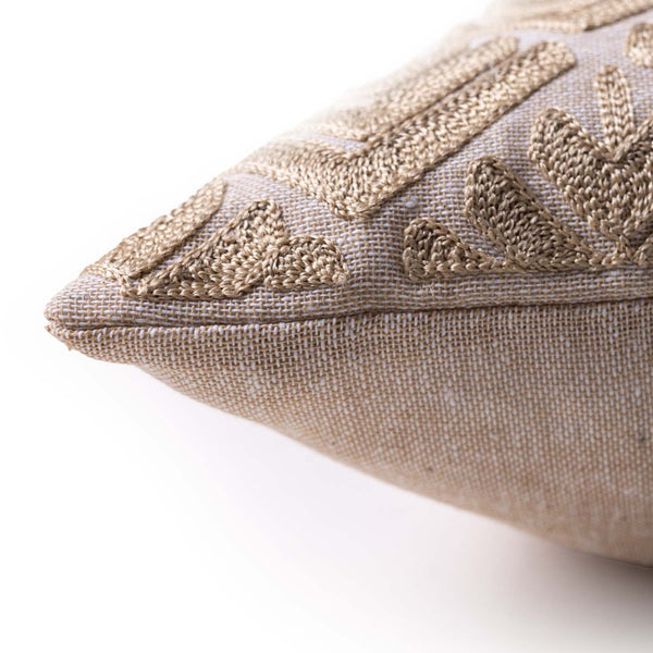 Kesar Embroidered Gold Lumbar Cushion Cover