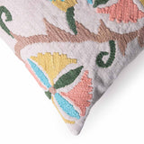 Mehek Chikan Embroidered Cotton Slub Cushion Cover