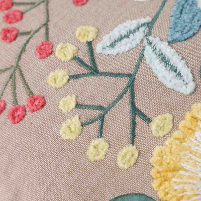 Posaria Embroidered Cotton Cushion