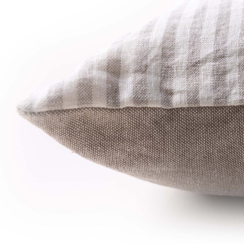 Linear Stripe Chambray Linen Cushion Cover