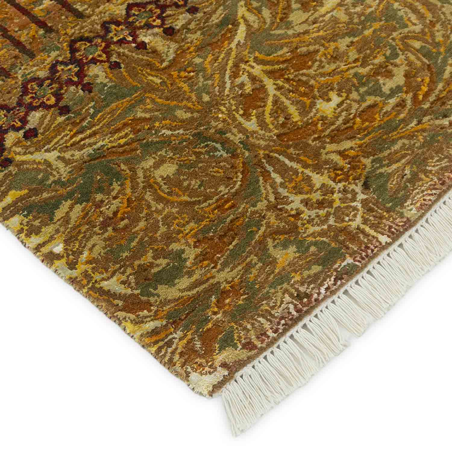 Citrine light Hand Knotted Woollen And Viscose Rug