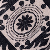 Rasya Embroidered Chambray Cotton Lumbar Cushion Cover