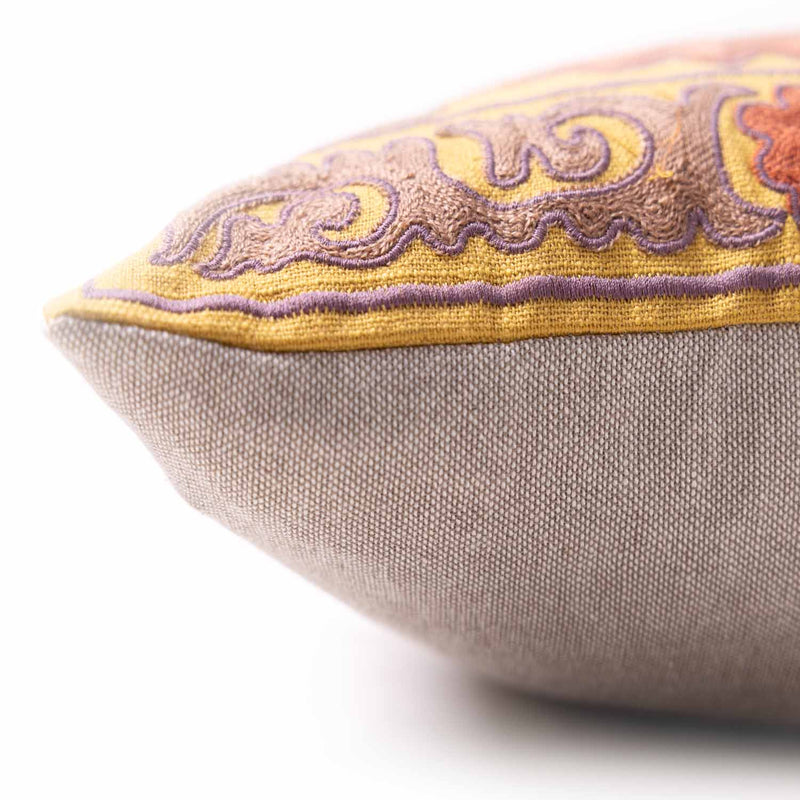 Vani Embroidered Cotton Linen Cushion Cover