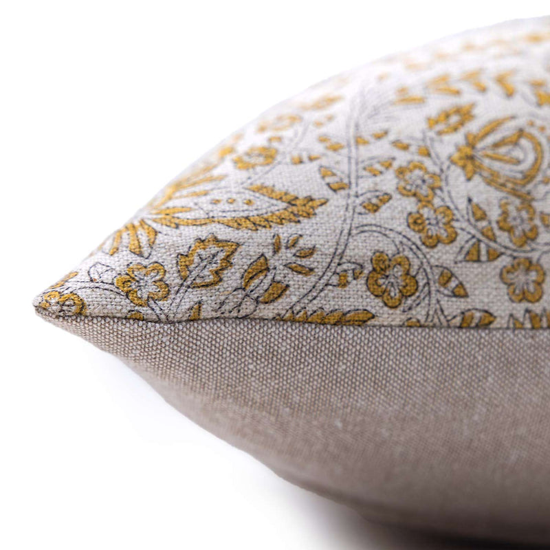 Maya Linen Digital Printed Lumbar Cushion Cover