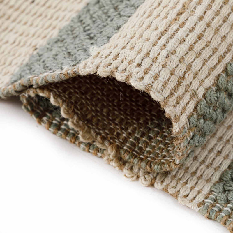Striped Jute Flat Weave Dhurrie