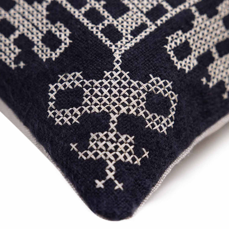 Median Cross Stitch Embroidered Cushion Cover