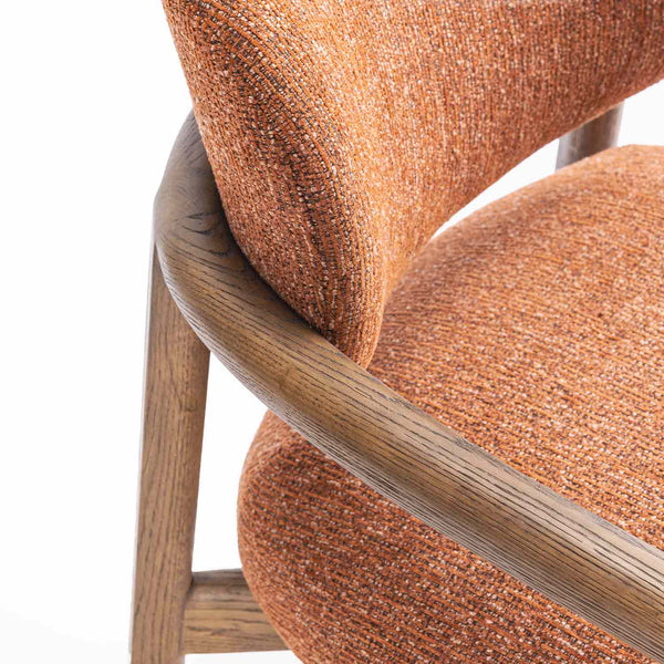 Alabat Oak Lounge Chair - Rust