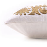 Raha Embroidered Gold Cushion Cover