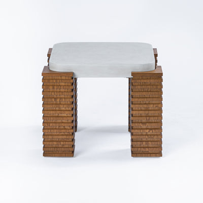 Madison Oak End Table - White