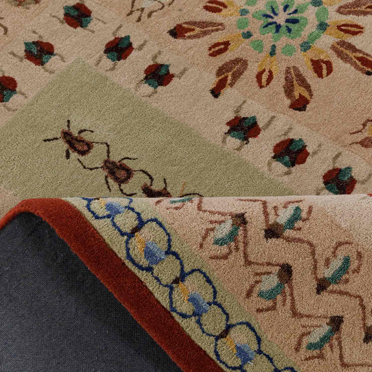 Rosette Mosaic Hand Tufted Woollen And Viscose Rug By Varun Rana