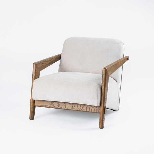 Hyke Oak Low Back Armchair - Barley Brush