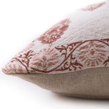 Butah Block printed Chennille Cotton Lumbar Cushion Cover