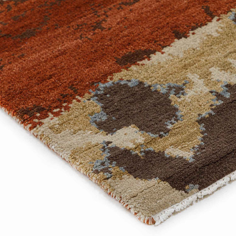 Rustezee Hand knotted Woollen  And Silk Rug