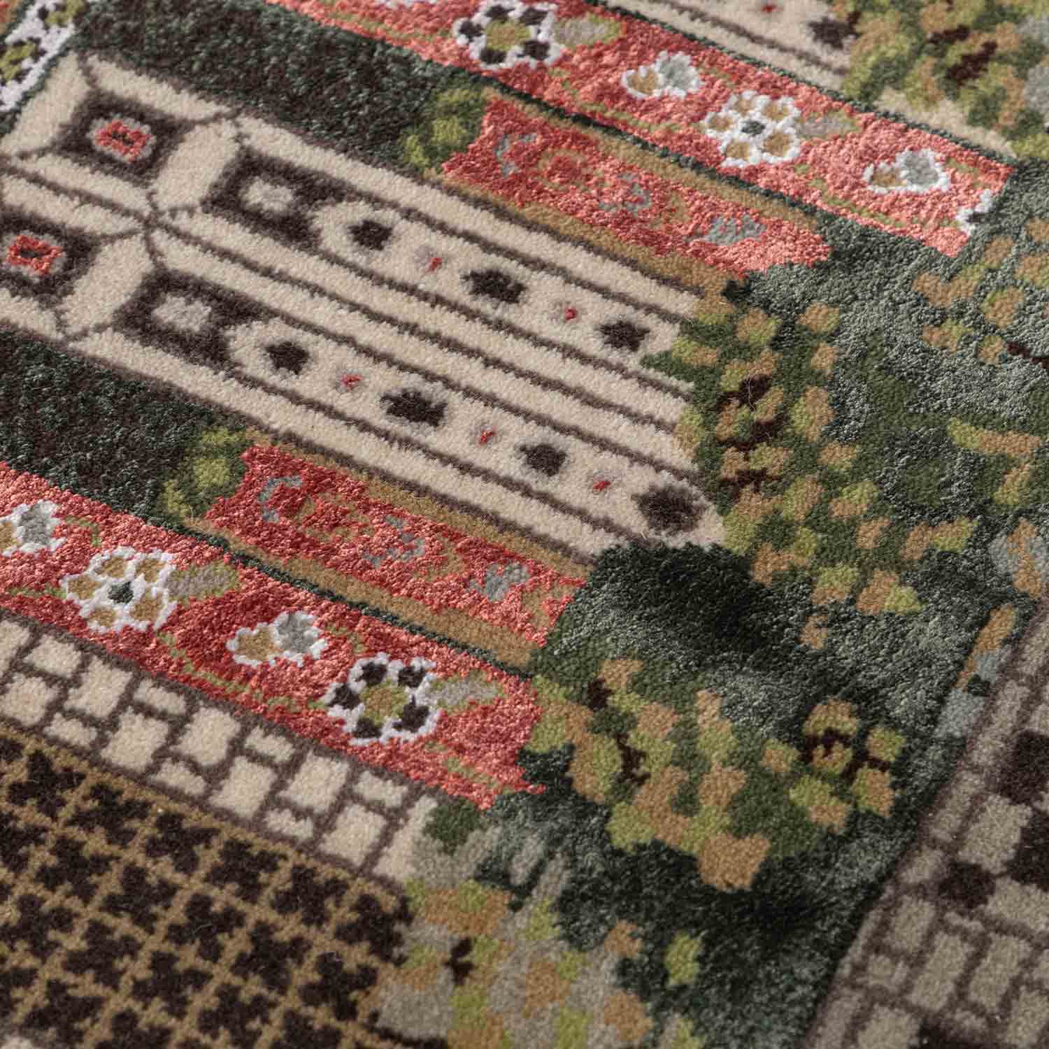 Mughal Gardens Hand Knotted Woollen And Viscose Rug By Anita Dalmia