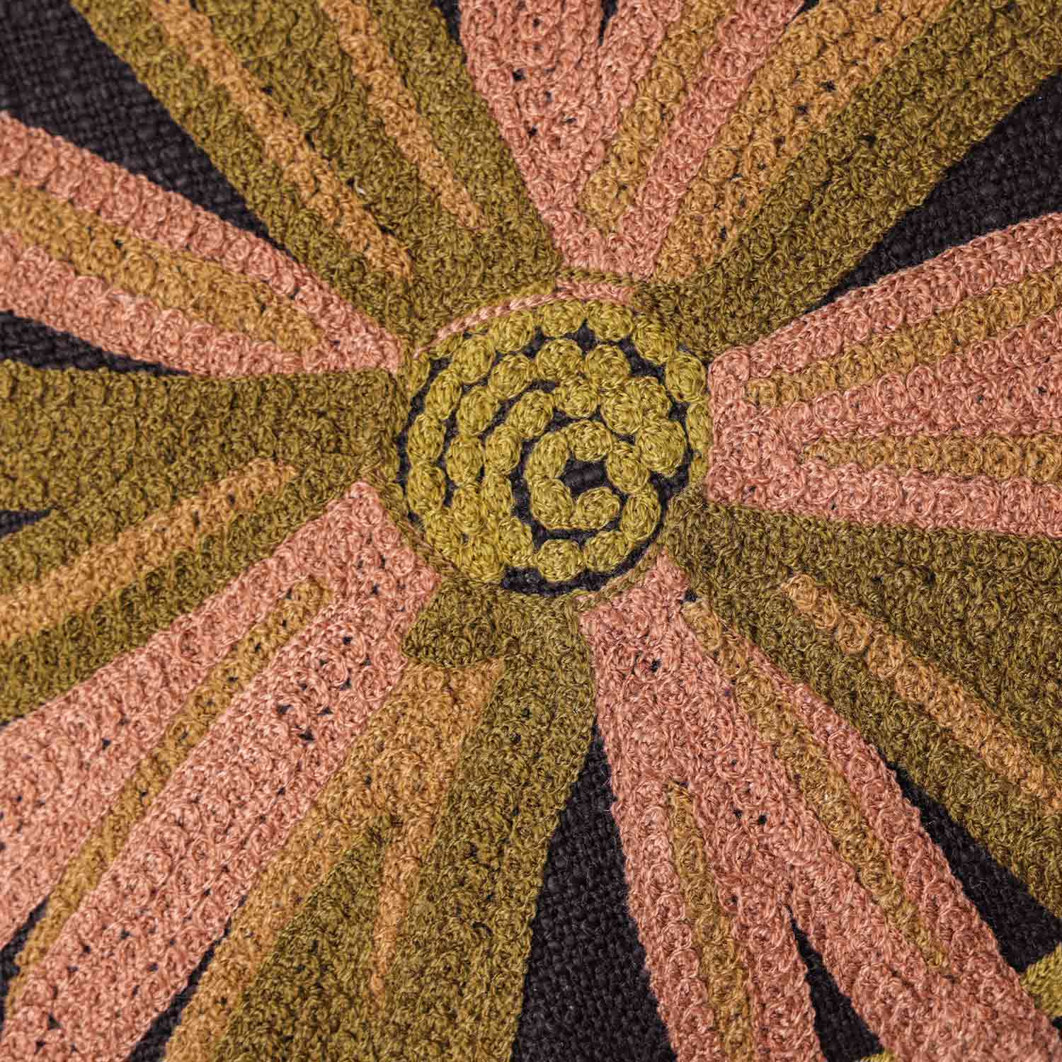 Chrysalis Slub Dyed and Embroidered Cotton Cushion Cover