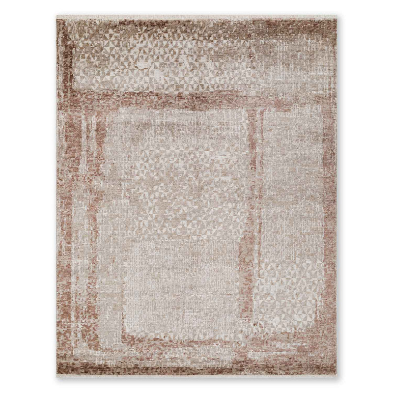 Manuscript Hand Knotted Viscose And Jute Rug