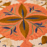 Bukhara Beige Cotton  Slub Embroidered Cushion Cover